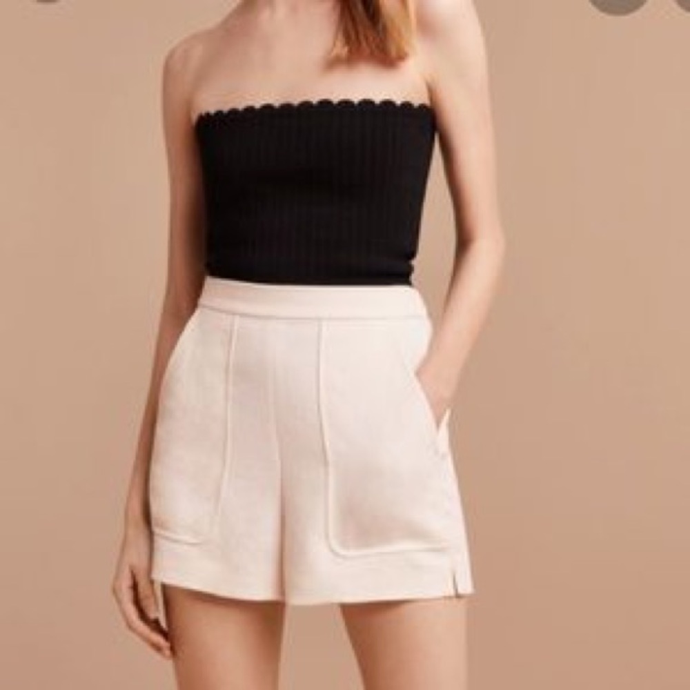 Aritzia Wilfred Black Suede High Waist Shorts NWT
